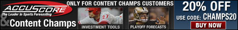 Save 20% on AccuScore Picks with Content Champs